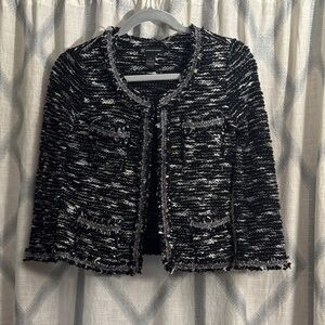 INC International Concepts Black and White Tweed Blazer